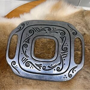 Vintage Lenox Spyro Hollowware Pattern Trivet Metal Serveware